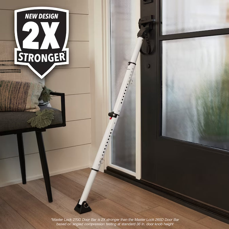 30-In to 43.5-In Adjustable Steel Sliding Patio Door Security Bar