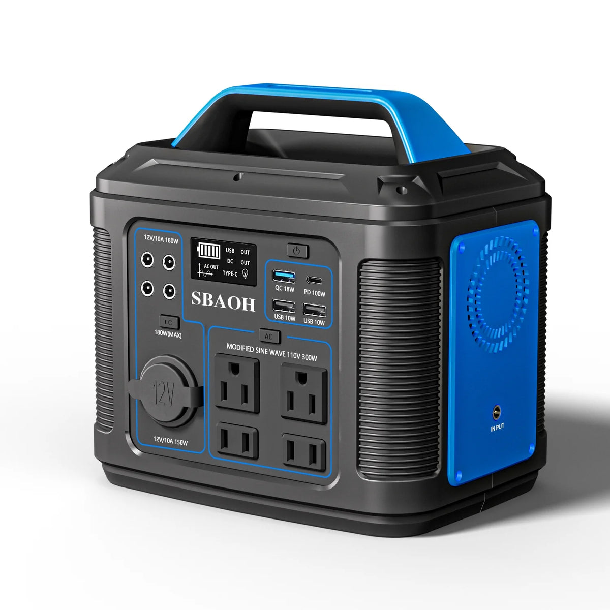 Portable Power Station, 300W 296Wh Solar Generator 80000Mah Lithium Battery Solar Power Banks Generator Power Source for Camping