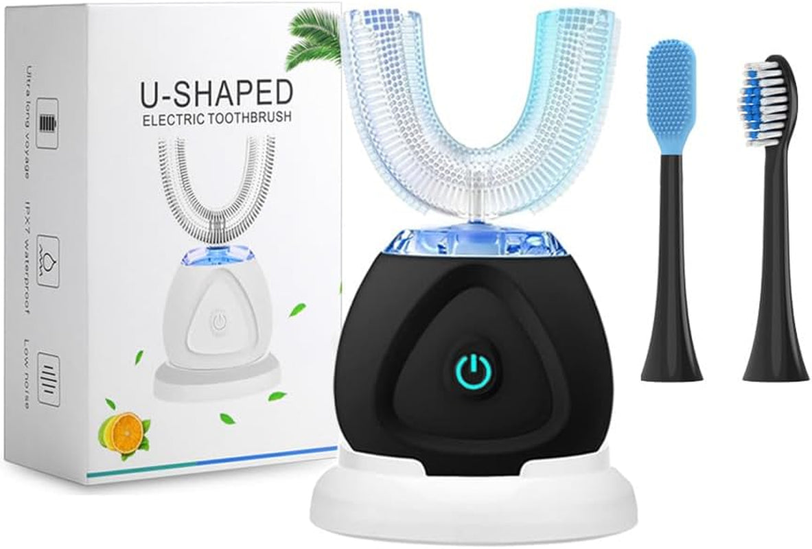 360 Ultrasonic Electric Toothbrush, Automatic Sonic Teeth Whitening Brush with Timer & Wireless Charging for Adults
