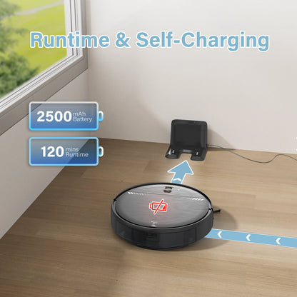 Robot Vacuum Cleaner, Robot Vacuum Mop Combo, with Alexa/Wifi/App Connection, for Pet Hair, Hard Floor