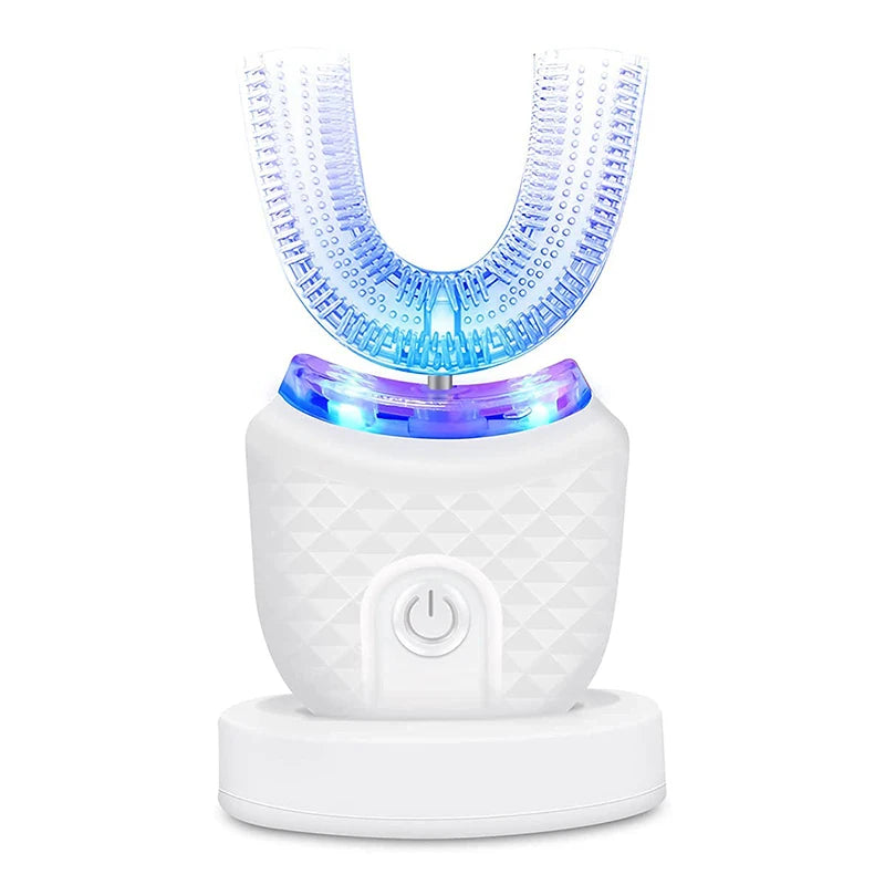 Wireless Charging U-Shaped Adult Electric Toothbrush Ultrasonic Toothbrush with Silicone Waterproof Vibration Sonic Toothbrush